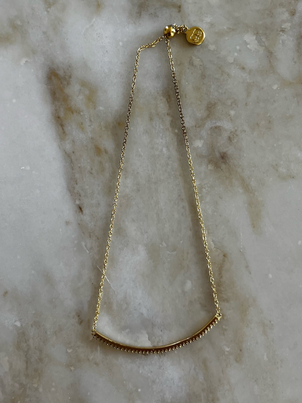 Gorjana Diamond Curved Bar Bracelet, Adjustable Chain